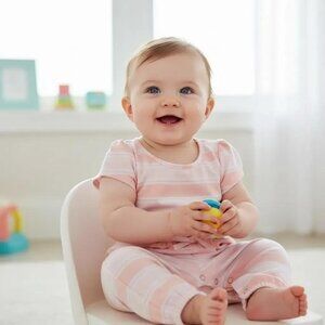 Picapino Stripe Short-Sleeved Jumpsuit 6-9 Months